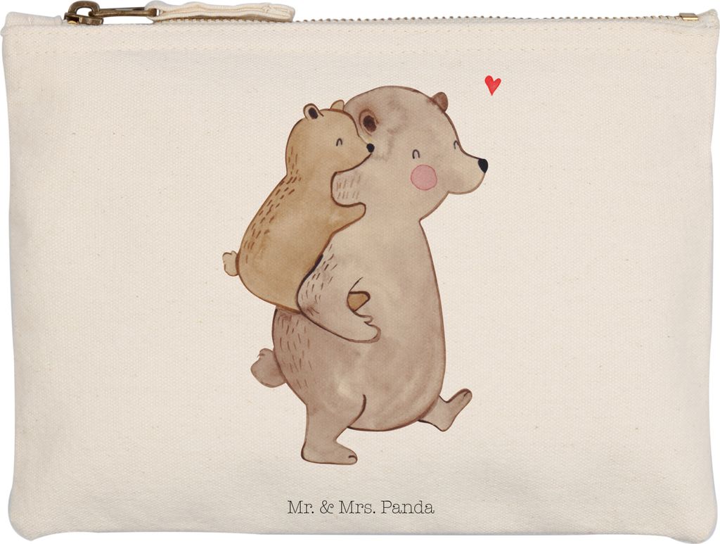 Mr. & Mrs. Panda kosmetiktäschchen Papa Bär Grösse XL Große - Weiß - Geschenk, Etui, pencil case, aufbewahrungstasche, Muttertag, Vorbild, Fed...