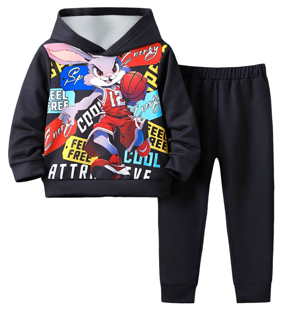 Trainingsanzug schwarz Größe 110 - Basketball Hase