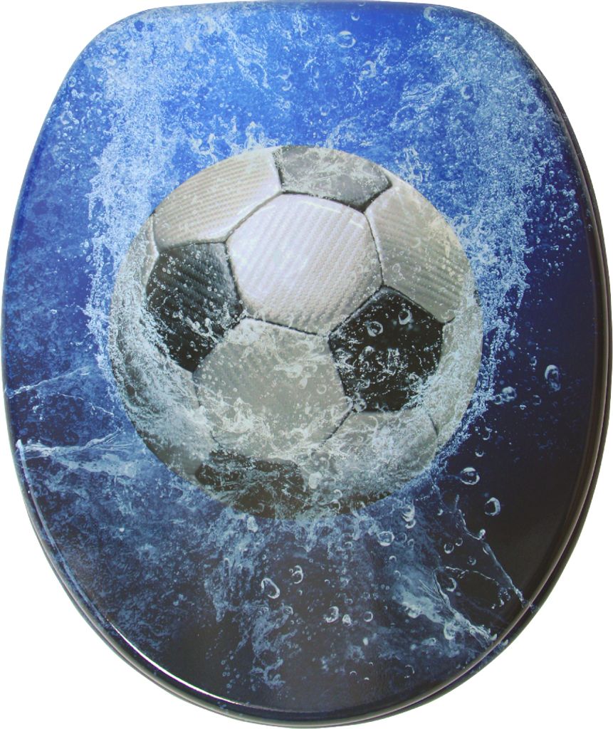 SANILO WC-Sitz mit Absenkautomatik Soccer, Toilettendeckel direkt vom Hersteller, Klodeckel, Klobrille, WC Deckel, Toilettensitz, Toilettenbrille