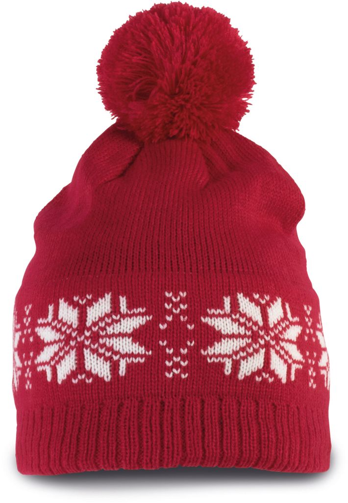 K-up Weihnachtsstrickmütze mit Sternmuster