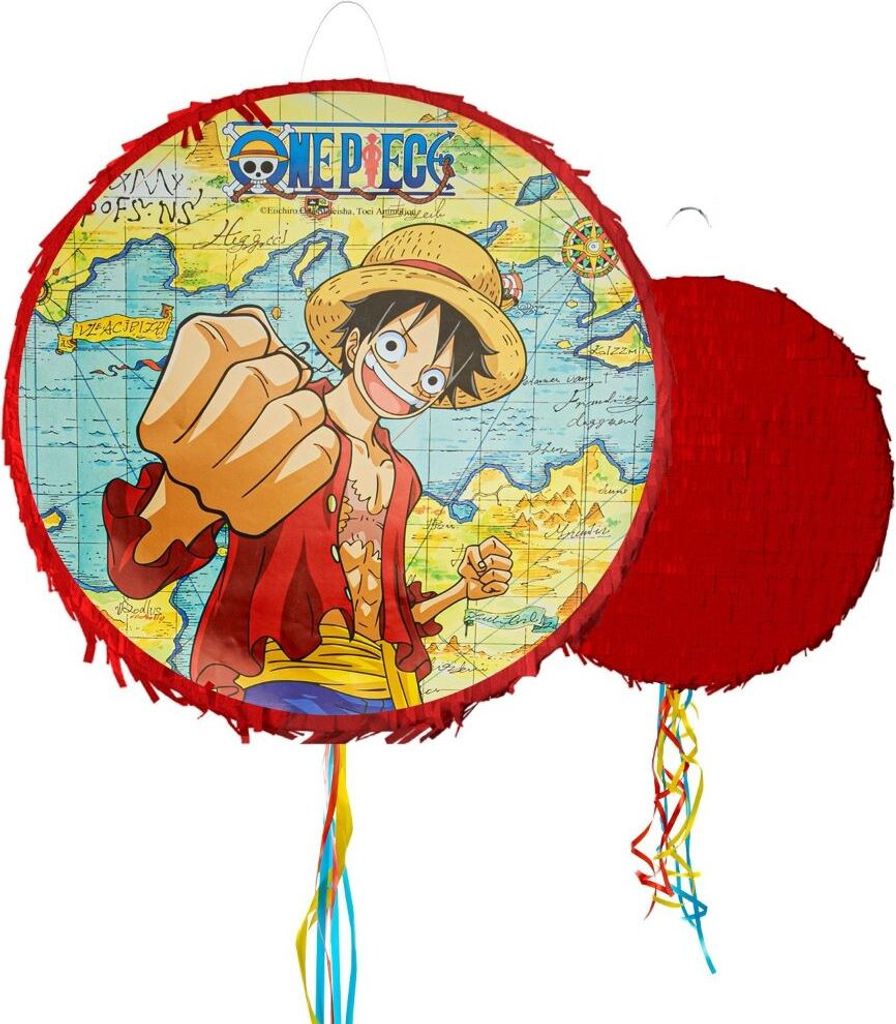 One Piece Pinata rund rot Manga Luffy 40 cm Party-Deko für Kinder