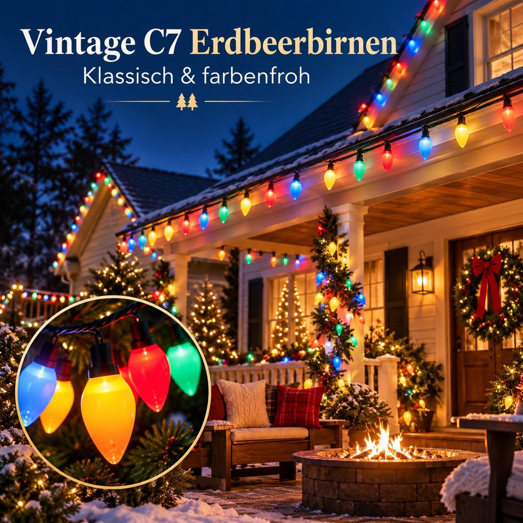 7M Bunt LED Lichterketten Innen Außen, Weihnachten Deko