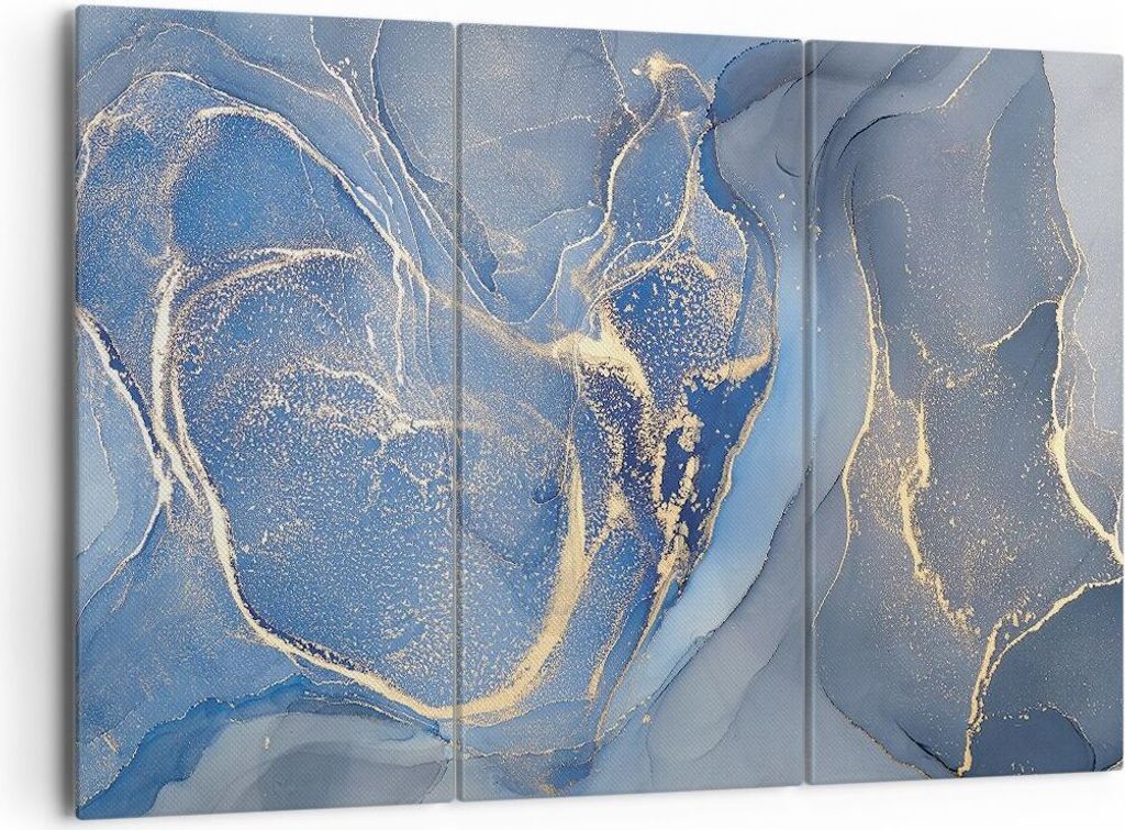 Bild auf Leinwand - Leinwandbild - 3 Teile - Gold Blau Produktbild 