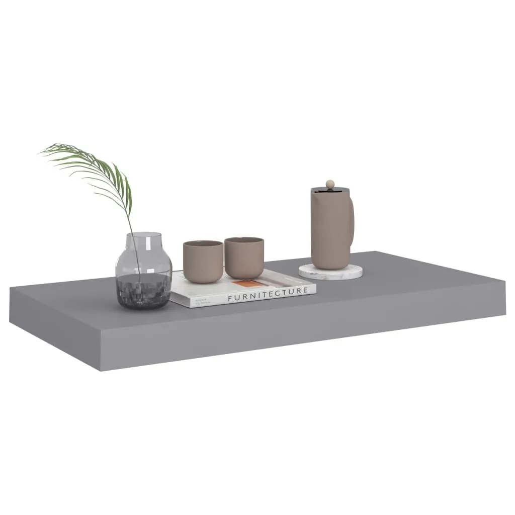 Ripiano MDF Grigio 50x23x3,8 cm | Mensola da Muro Facile Montaggio