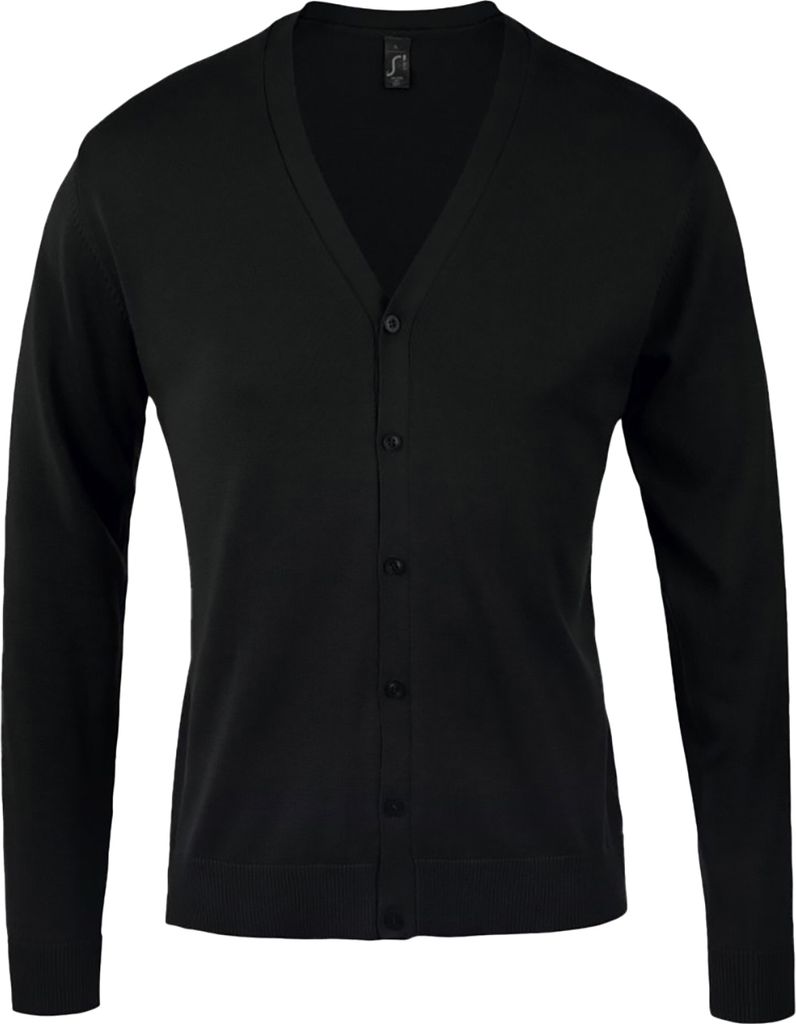SOLS Golden Herren Strickjacke mit V-Ausschnitt PC403 (S) (Schwarz)
