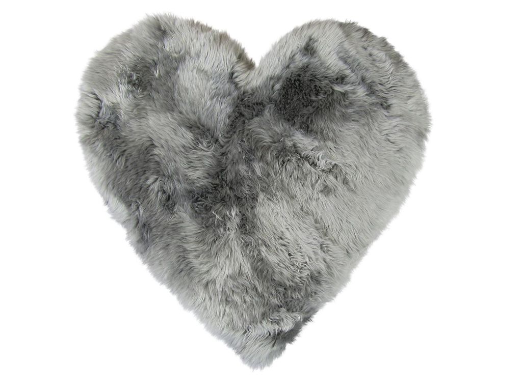 Heitmann Felle Lammfell Motiv 'Herz' Rückseite unterfüttert, Farbe Grau 1208GR
