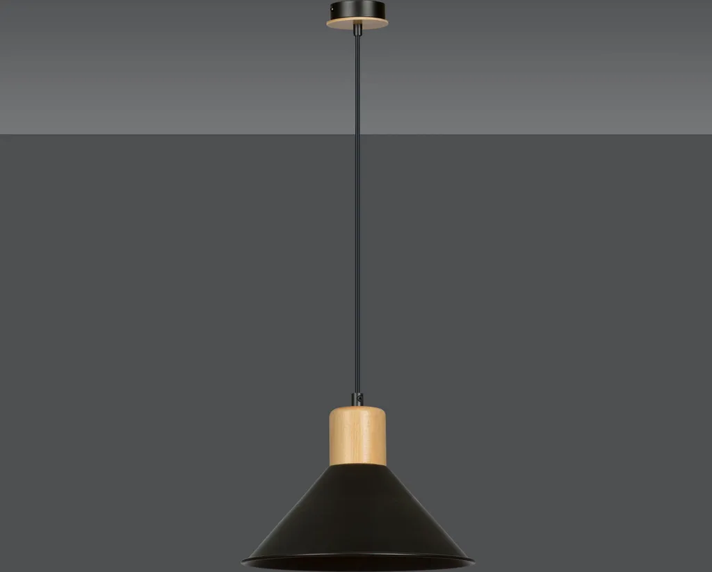 Suspension Noire Rowen 1 E27 Finition Matte Éclairage Design Sans Reflet