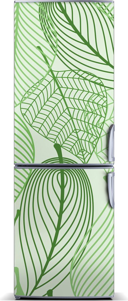 Tulup Kühlschrankdekoration - Magnetmatte - 70 cm x 190 cm - Magnet auf dem Kühlschrank - Grüne Blätter