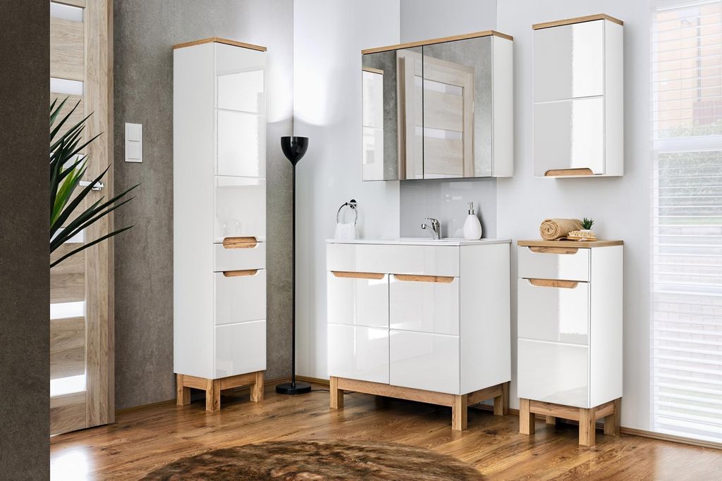 Design Badezimmer Möbel Bad Set Garnitur Schrank Waschbecken Badmöbelsets 5tlg.