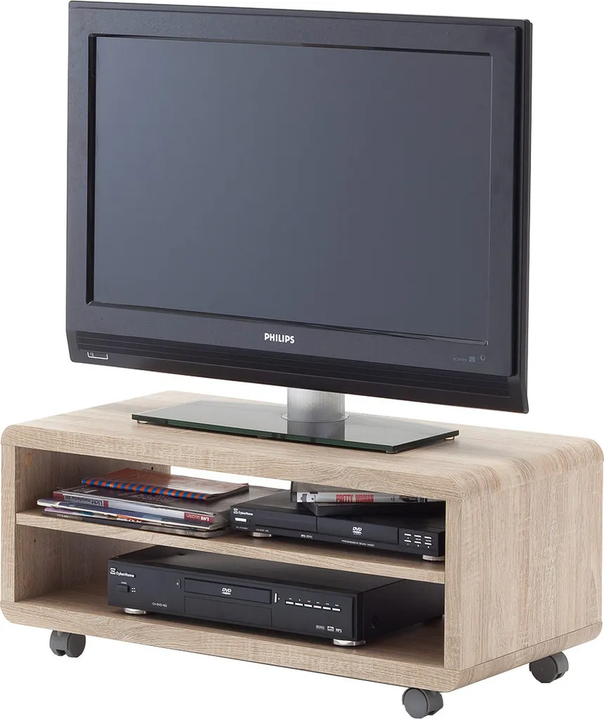Meuble TV compact Jeffrey 79cm chêne scié - Fini le désordre au salon