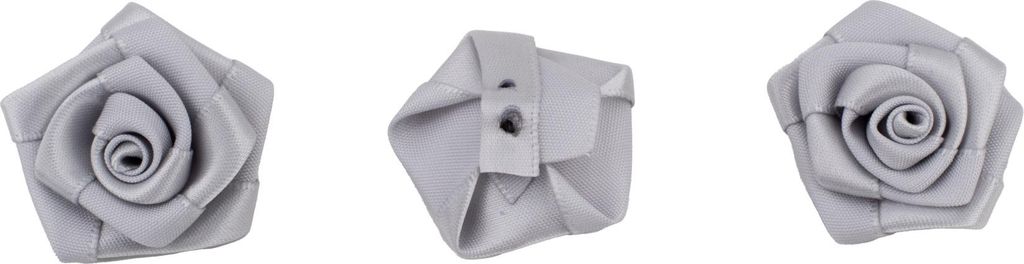 Satinrosen 3cm zum Basteln & Aufnähen 10 Stück Silber Produktbild 