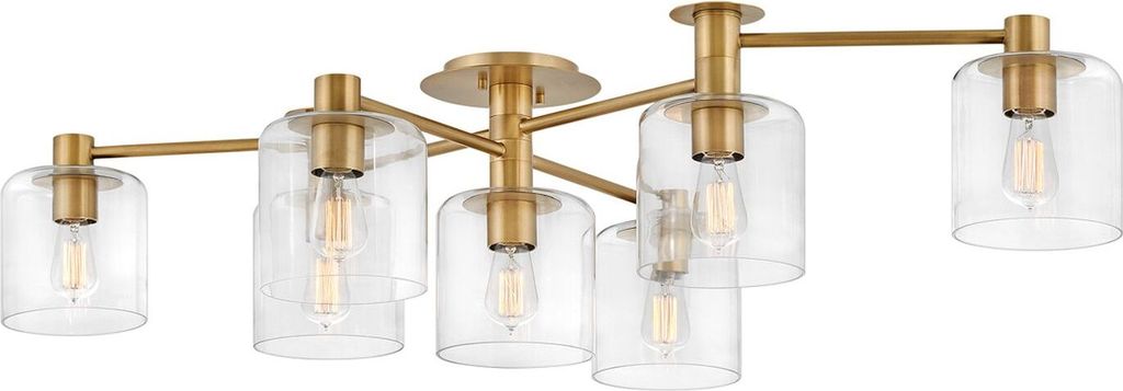 Deckenleuchte Metall Glas E27 Gelenkarm in Messing Antik Vintage Deckenlampe