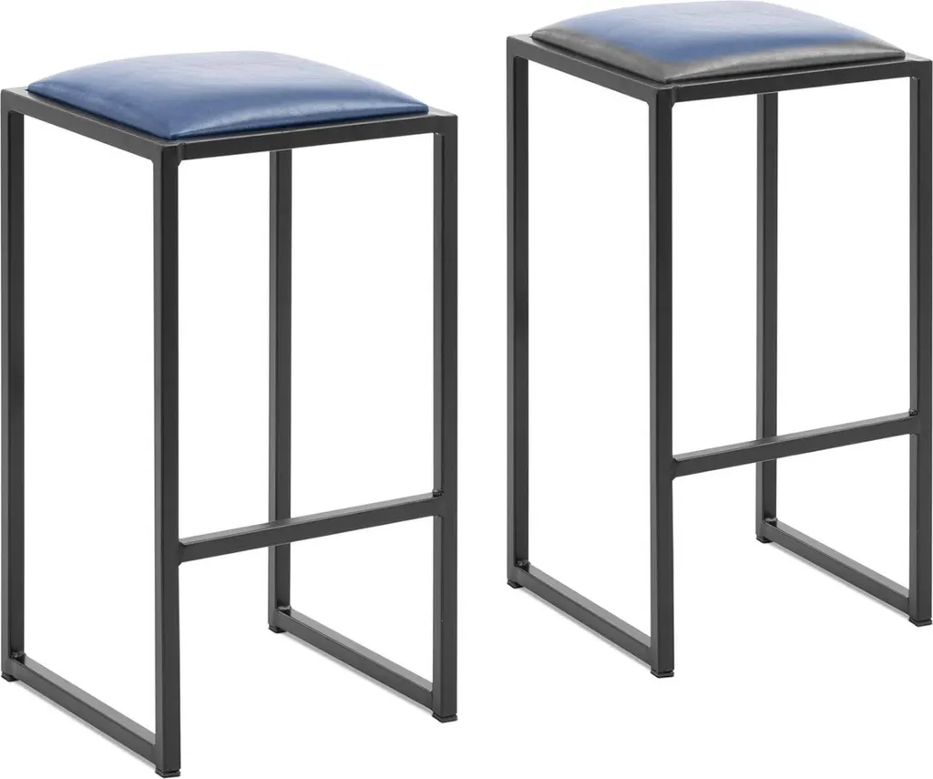 Tabourets de bar bicolores avec assise rembourrée pour cuisine Lot de 2