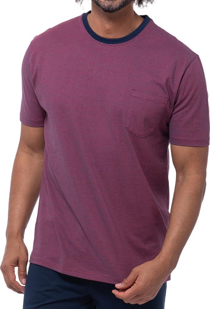 Ammann Organic Baumwolle - Mix & Match Schlafanzug Oberteil Modernes Design, Angenehm auf der Haut, Mit Brusttasche