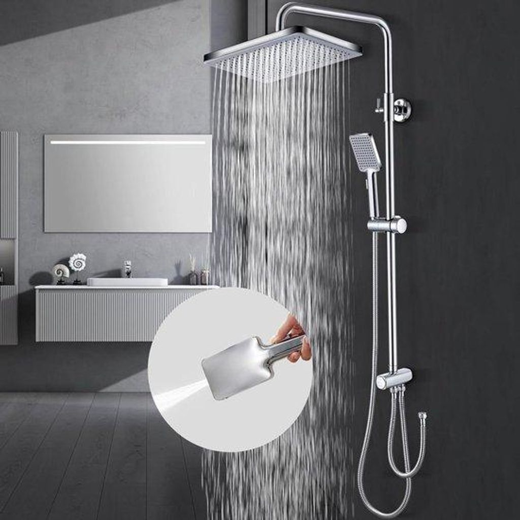 Hydromassageduschsystem - Vollständiges Duschset mit Regendusche 30x20cm - ABS-Duschkop mit Handbrause - 2 Funktionen