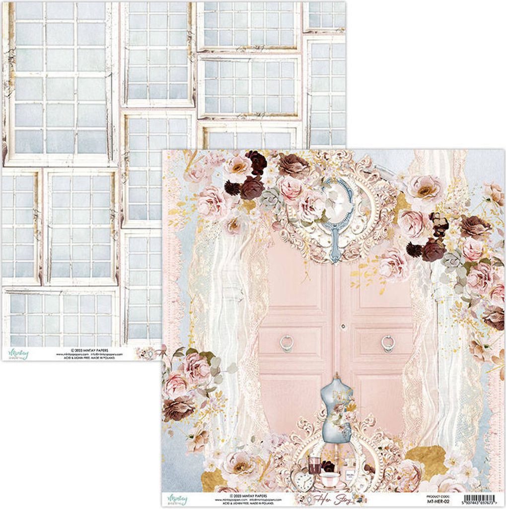 MINTAY 30x30cm doppelseitig Scrapbooking Craft Papier 240g, Her Story 02