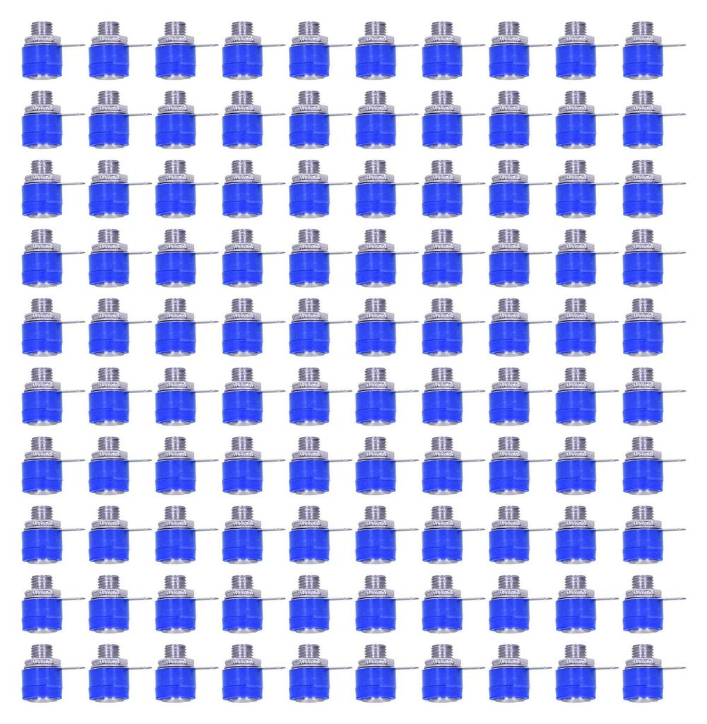 100 Stück 4-mm-Bananenstecker-Buchsen-Anschlussklemmen, blau