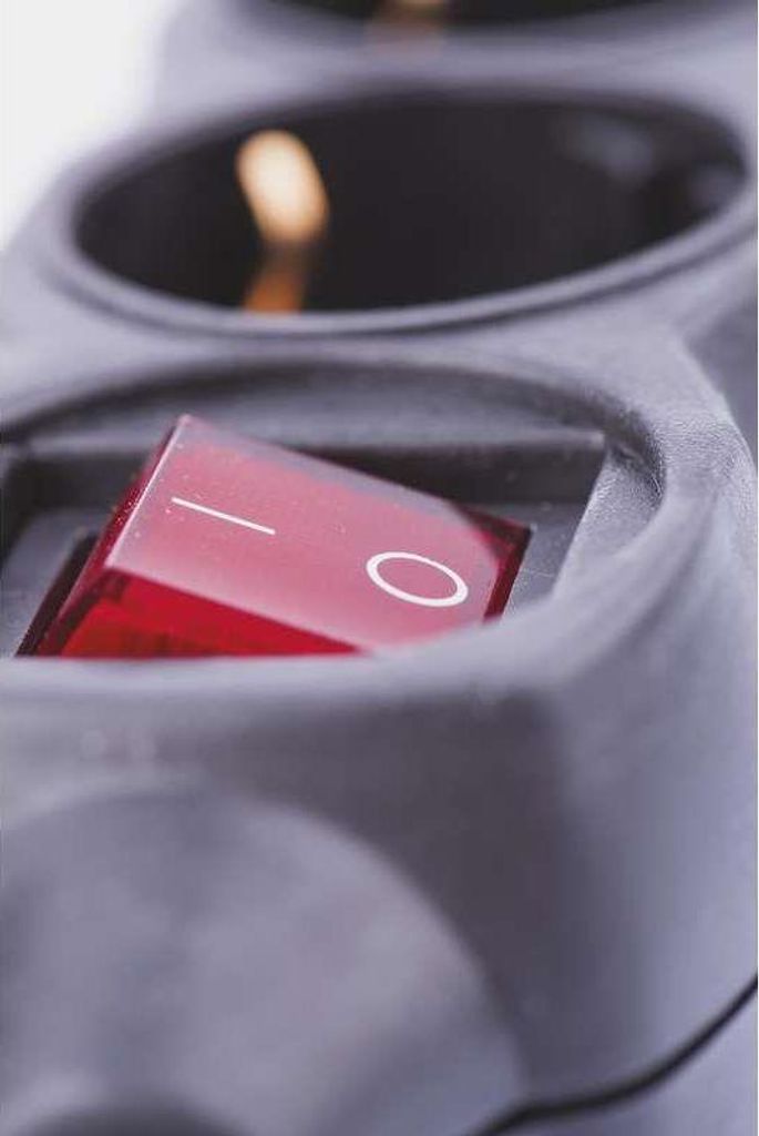 Steckdosenleiste Steckleiste 4 fach, Kinderschutz, mit Schalter 5 m, schwarz