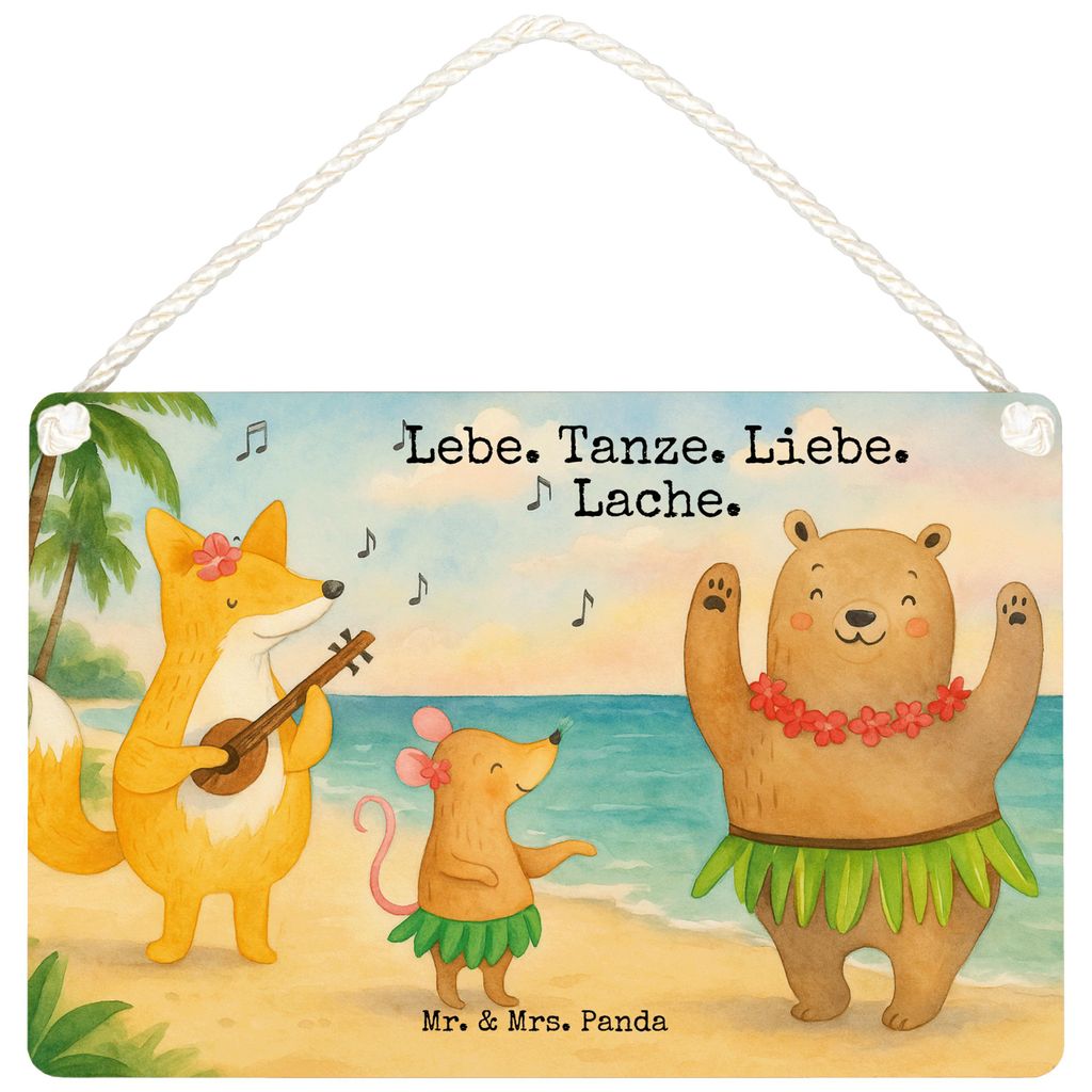 Mr. & Mrs. Panda Schild Waldtiere Aloha Design DIN A6 - Weiß - Geschenk, Holzschild, Lustige Sprüche, Tanzen, Igel, holzbild, Leben, kleine aufme...