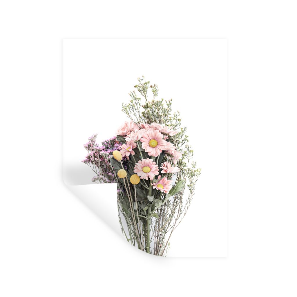 MuchoWow Wandtattoo Wandsticker Wandaufkleber Blumen - Strauß - Natur - Pflanzen - Frühling 120x160 cm Selbstklebend und Repositionierbar - Wie...