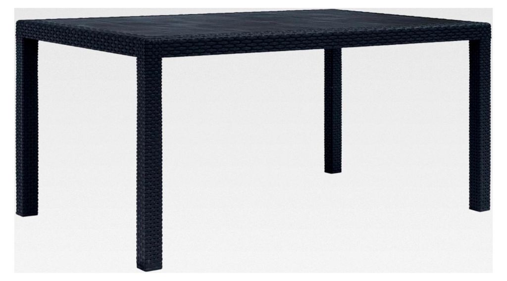 Gartentisch Anthrazit 150x90x72 cm Kunststoff Rattan-Optik