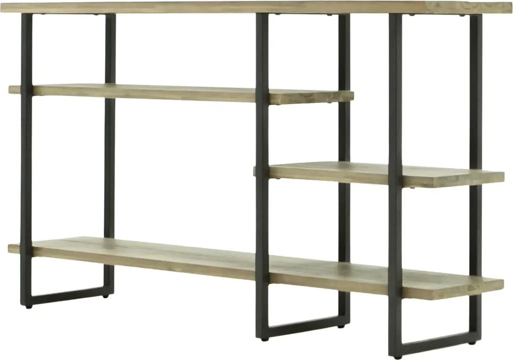 Meuble de Rangement Flow 140cm Gain de Place Chêne Sable et Graphite