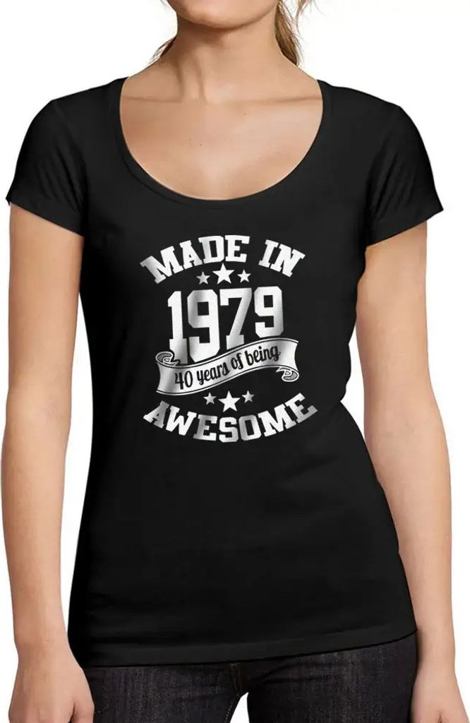 Damen Grafik T-Shirt Hergestellt 1979 – 1979 – Geschenk 45. Geburtstag Jahrestag 45 Jahre Jubiläum 45 Jährige Frau Jahrgang 1979 Kurzarm