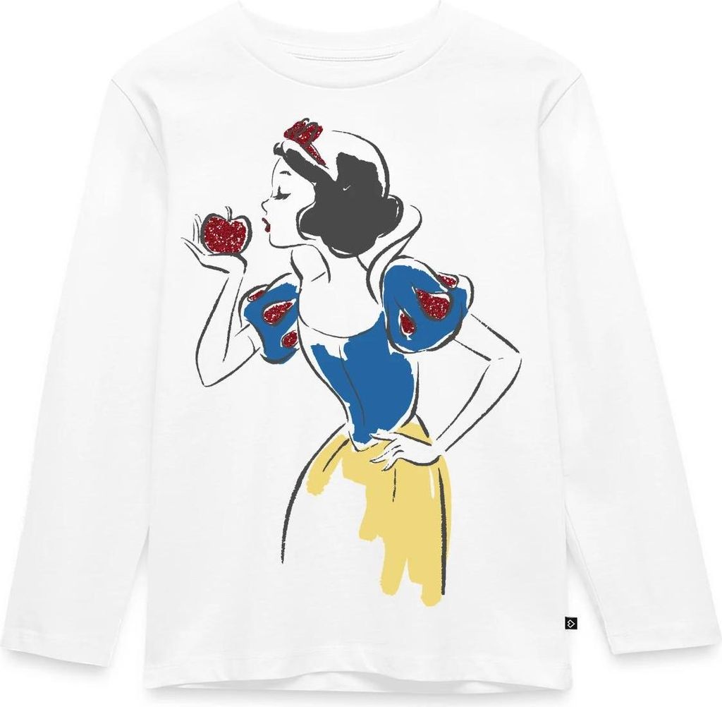 Schneewittchen Beißt In Den Roten Apfel Kinder Premium Langarmshirt, 98/104 (2 Jahre), Weiß