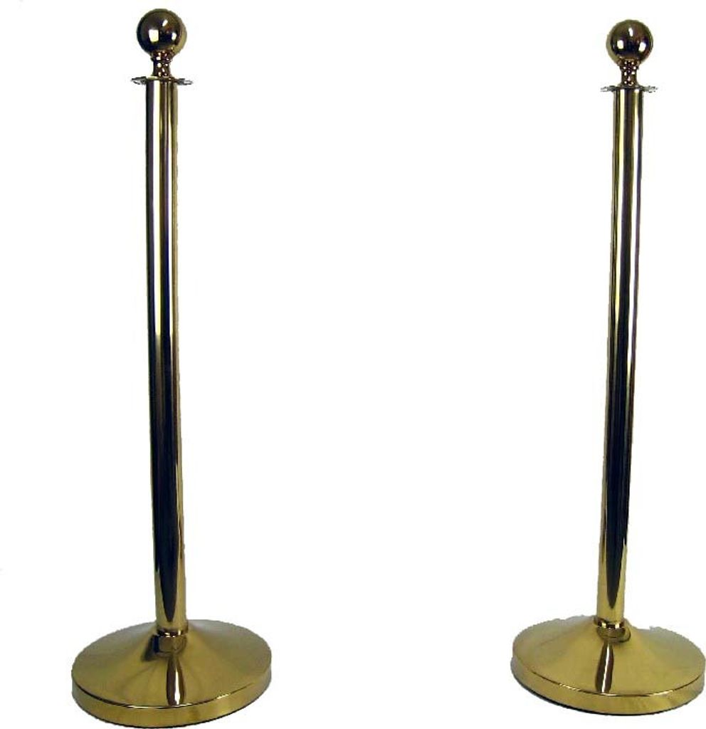Absperrpfosten Absperrständer Personenleitsystem gold Kugel D320mm-D51x1000mm 2x