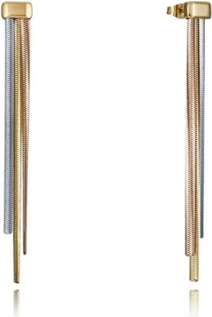 Orecchini Viceroy 14150E01016 In Acciaio Inox IP Placcato Oro Con Acrilico Verde E Blu - 2