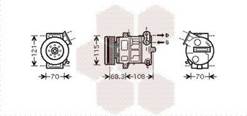 VAN WEZEL 3700K418 - OE 55701200 Klimakompressor für Corsa D (S07)