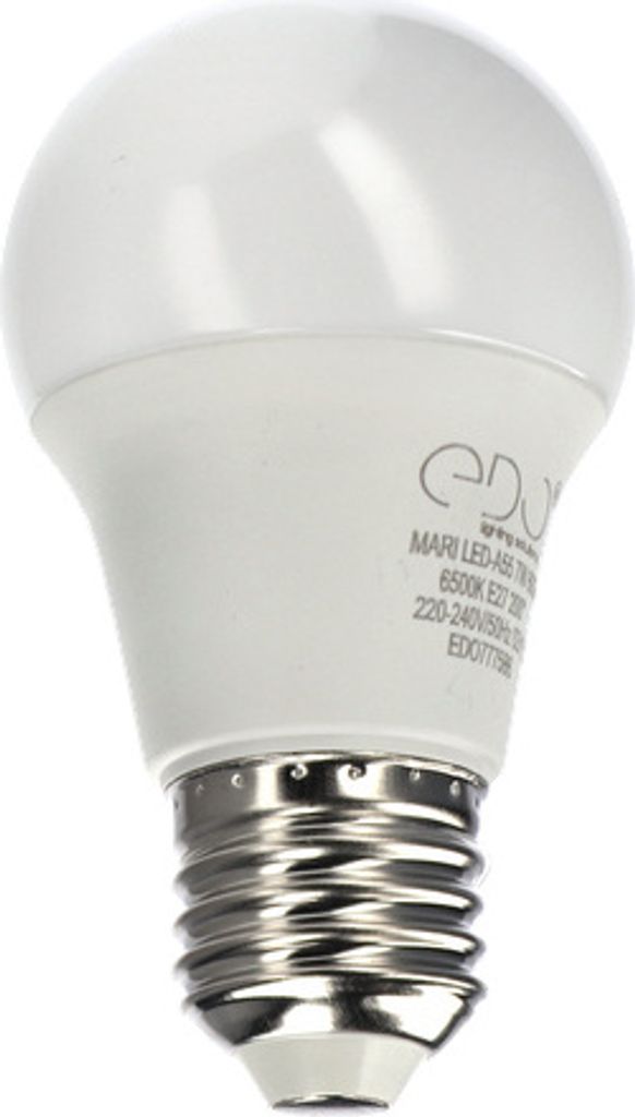 A white LED light bulb with a silver screw base, shown against a white background.