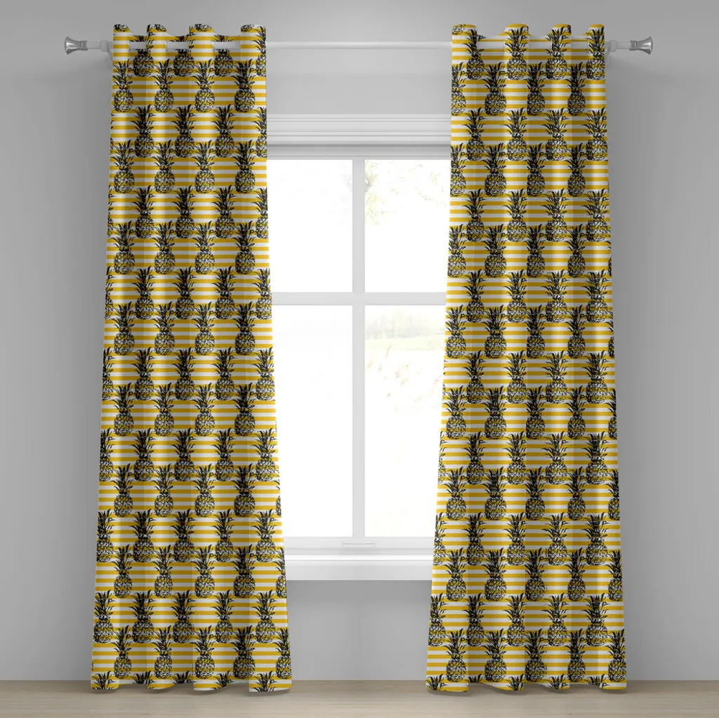Rideau ananas anti-regards pour fenêtre : décoration et intimité