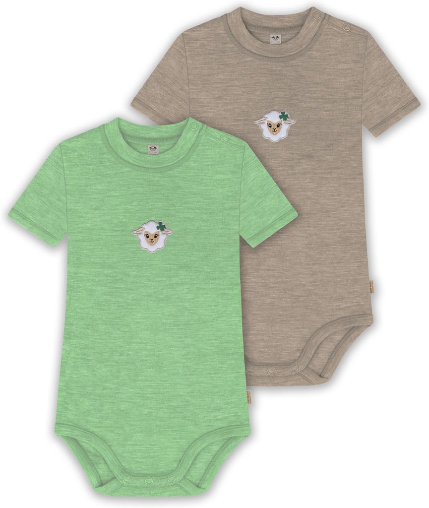 normani 2er Set Baby Kurzarmbody aus Wolle