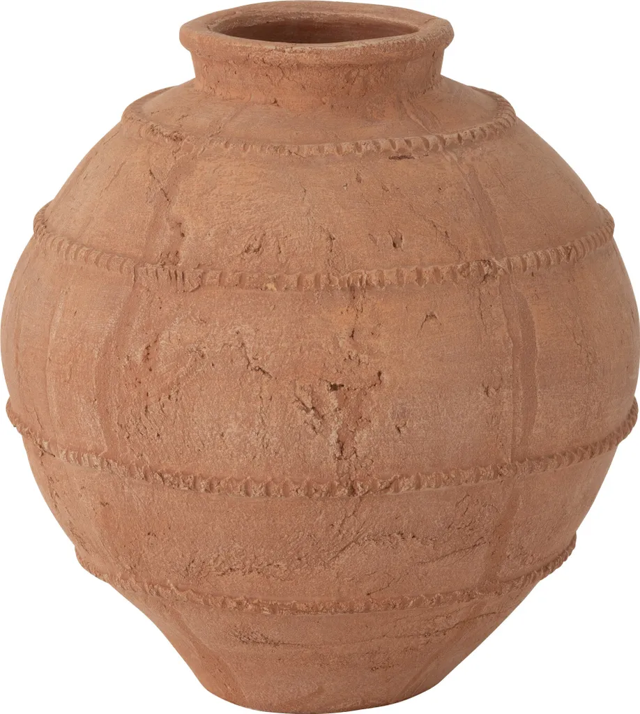Vase Kaia J-Line Rond en Terracotta - Décoration Intérieure Authentique