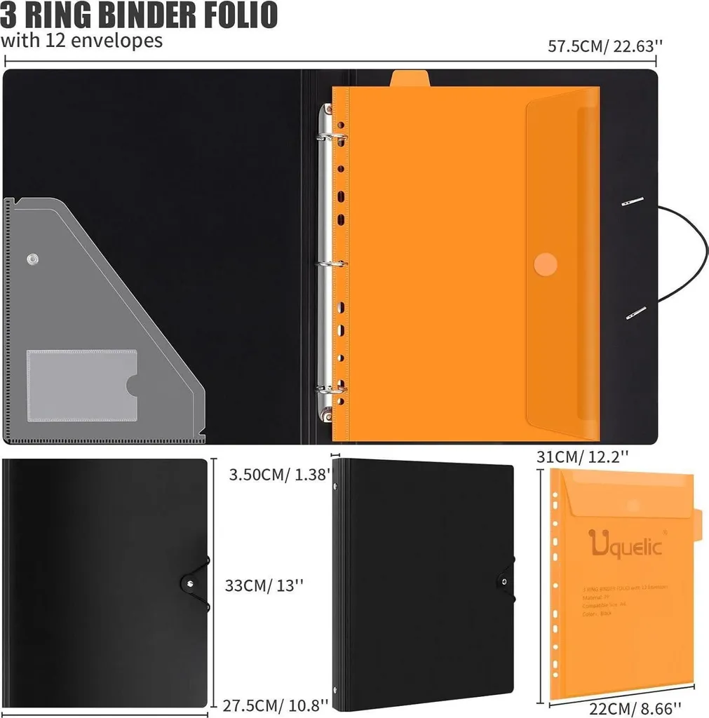 Trieur de Documents A4 Extensible 24 Compartiments - Pack de 2 Noir Chic - 3