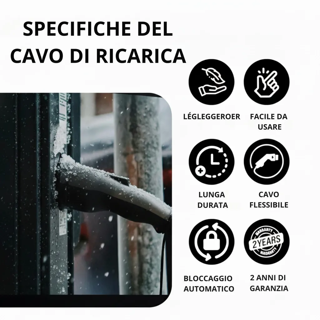 Cavo Loady Tipo 2 16A 3.7kW - Sicurezza Certificata per Casa - 4