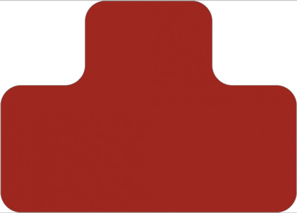 Stellplatzmarker WT-5110, T-Stück, PVC, Rot, 175x125 mm, 25 Stück/VE