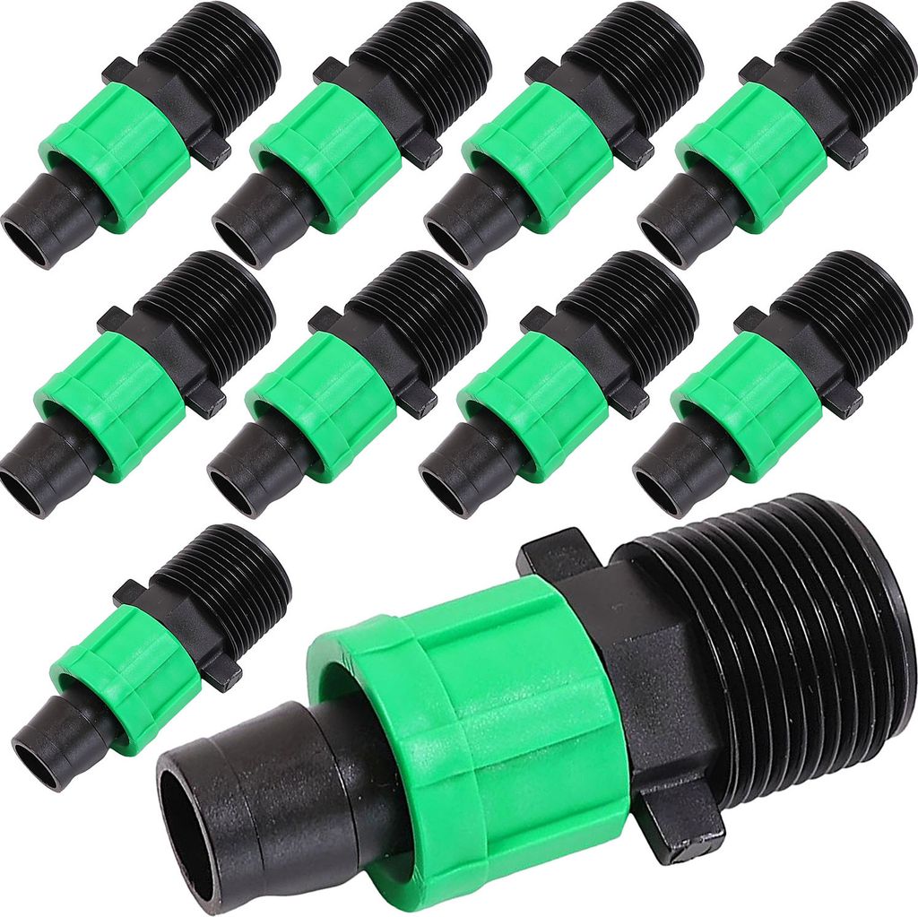 10 Tropfschlauch-Kupplung 3/4" 17mm Außengewinde Bewässerungssysteme Bewässerung