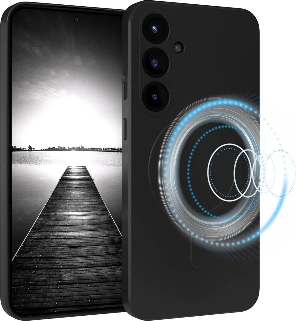 EAZY CASE - Silikonhülle magnetisch für Samsung Galaxy S25 Plus, Hülle Silikon, weich stoßfeste Magnet Handyhülle, Schutzhülle mit Kameraschu...