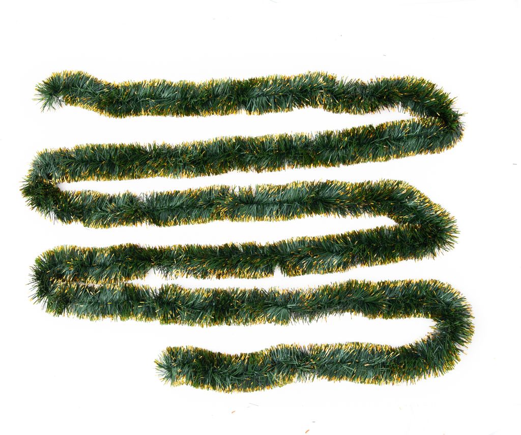 Girlande Lametta Doxa Mattgrün-Gold Ø 150 mm x 6 m