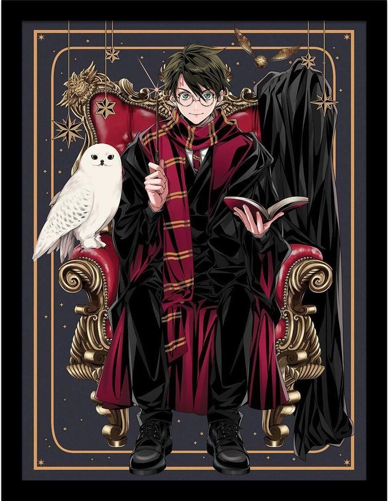 Harry Potter: Wizard Dynasty - Gerahmtes Poster "Harry Chair" PM8920 (40 cm x 30 cm) (Bunt)