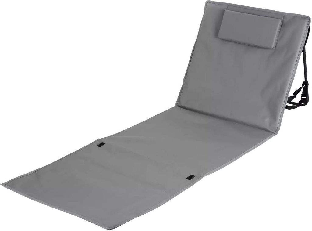 Klappbare Strandmatte mit Rückenlehne und Kopfpolster - robuste Strandliege faltbar Sonnenliege in vers. Farben Strand Liege mit Tragetasche, Farb...
