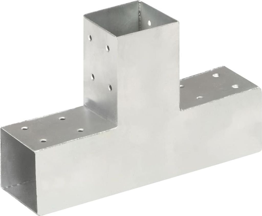 vidaXL Post Connector 4 ks. T-tvar Pozinkovaný kov 71 x 71 Obrázok produktu 