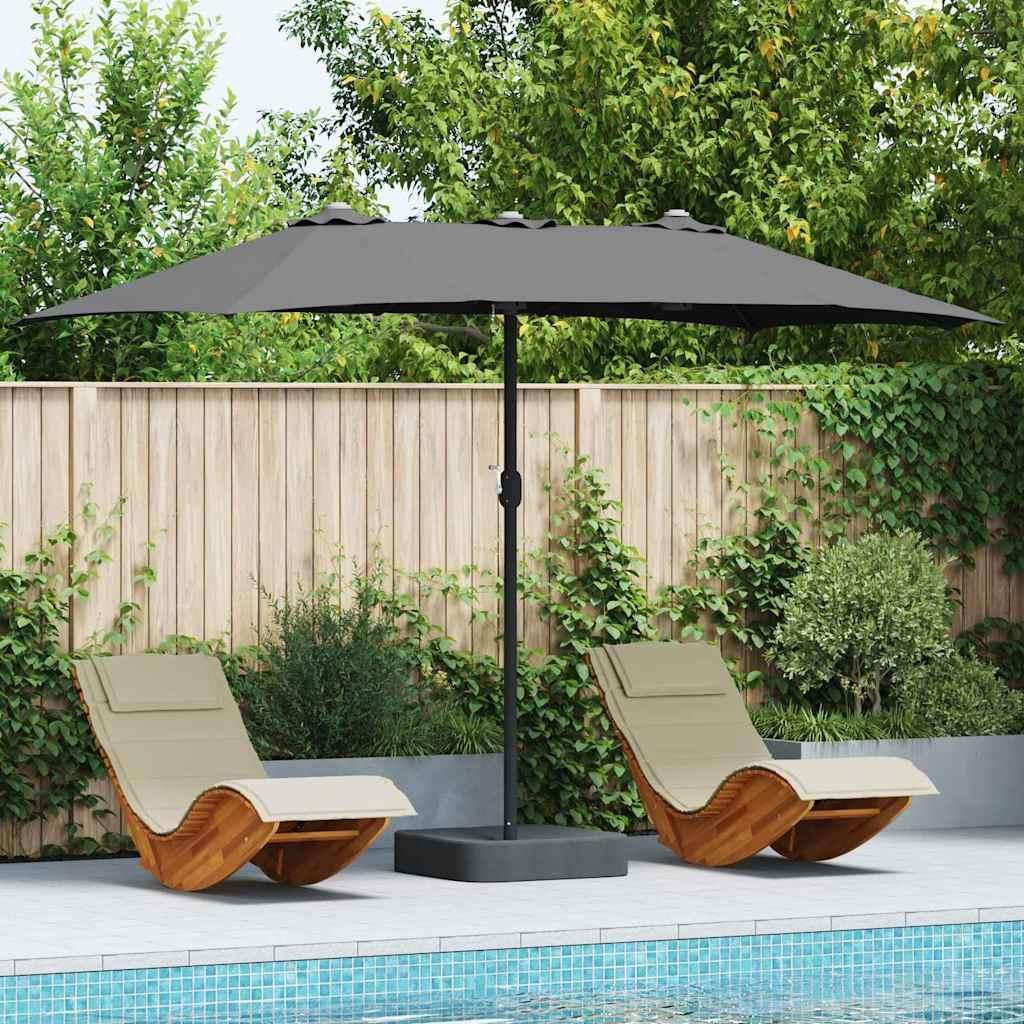 Möbel Gartenparasol Anthrazit 385 x 209 x 244 cm Stoff - Sonnensegel 42003277