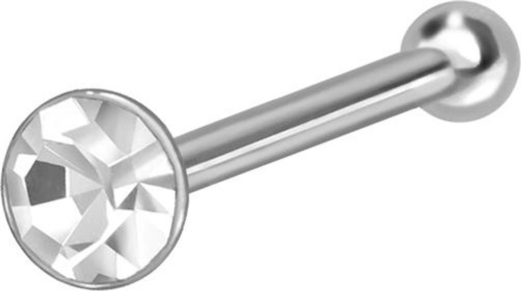 Nasenpiercing, Nasenstecker 925er Silber Nasenstecker Pin RUNDER KRISTALL