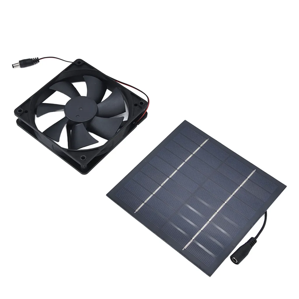 Kit Ventilatore Solare 10W 12V – Doppia Ventola Impermeabile IP67 Con Pannello Da 36x18 Cm, Cavo 2m, Per Serre E Camper