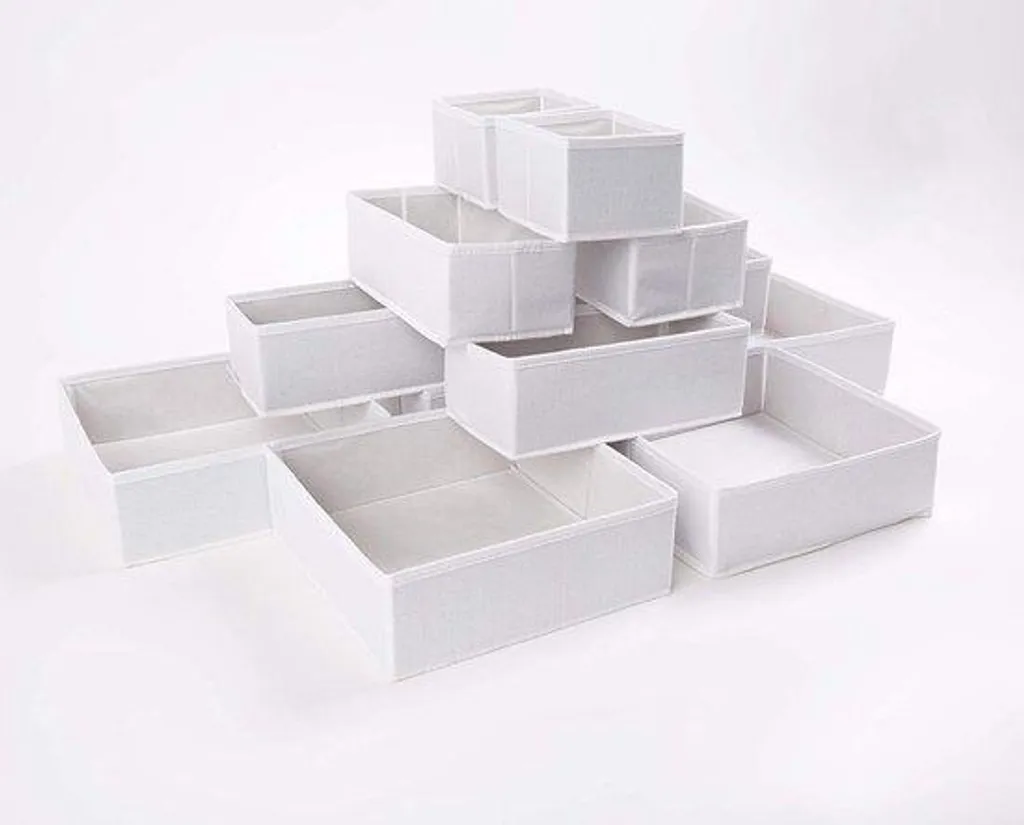 Séparateurs de tiroirs en plastique blanc : lot de 12 robustes