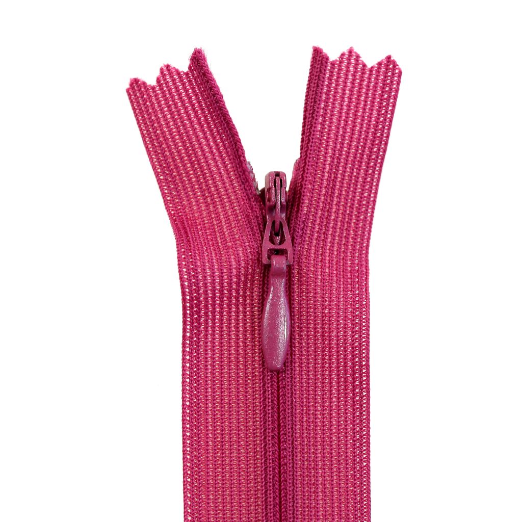 50 Reißverschlüsse spiral verdeckt, 30cm, unteilbar, unsichtbar, Farbe:640 merlotrot