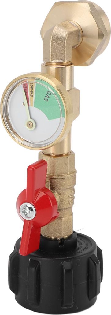 Gas-Nachfülladapter mit Ventil und Manometer, Messing-Flaschenanschluss. Füllen Sie 1-Pfund-Flaschen aus einem 20-Pfund-Tank. Passend für QCC1 C3H8